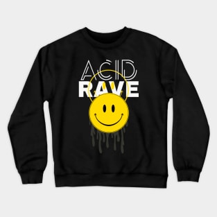 Acid Rave Smile Face Techno House Trance EDM Crewneck Sweatshirt